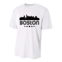 Boston Massachusetts Skyline Retro Style Performance Sprint T-Shirt