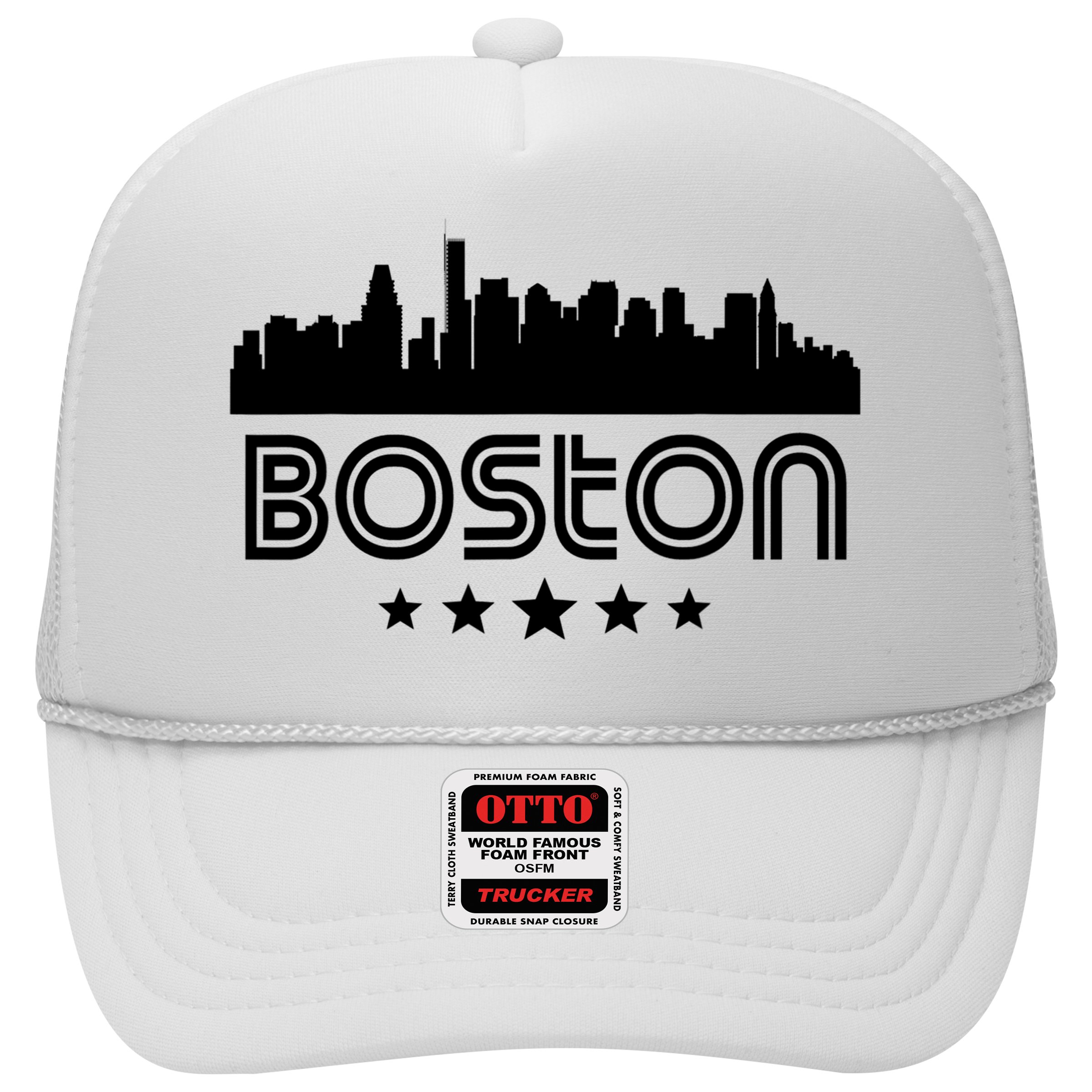 Boston Massachusetts Skyline Retro Style Hat