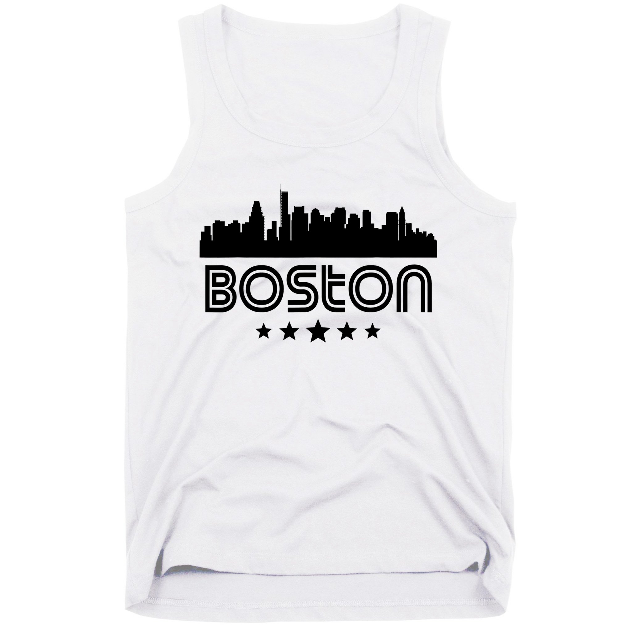 Boston Massachusetts Skyline Retro Style Tank Top
