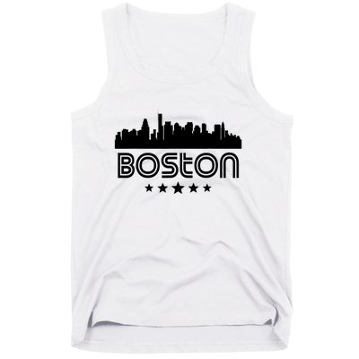 Boston Massachusetts Skyline Retro Style Tank Top