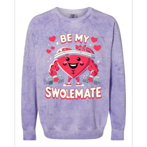 Be My Swolemate Valentines Day Bodybuilding Gym Colorblast Crewneck Sweatshirt