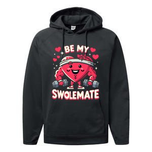 Be My Swolemate Valentines Day Bodybuilding Gym Performance Fleece Hoodie