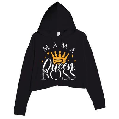 Boss Mommy Shirts Funny Mothers Day Gift Mama Queen Perfect Crop Fleece Hoodie