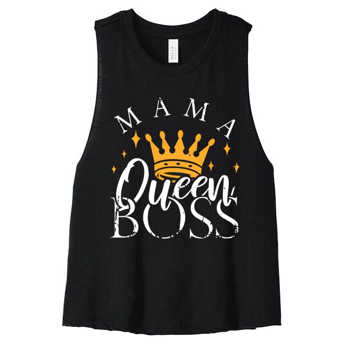 Boss Mommy Shirts Funny Mothers Day Gift Mama Queen Perfect Women's Racerback Cropped Tank