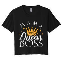 Boss Mommy Shirts Funny Mothers Day Gift Mama Queen Perfect Women's Crop Top Tee