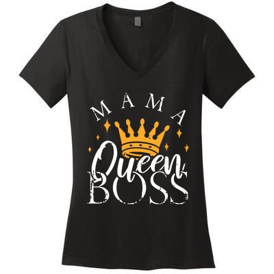 Boss Mommy Shirts Funny Mothers Day Gift Mama Queen Perfect Women's V-Neck T-Shirt