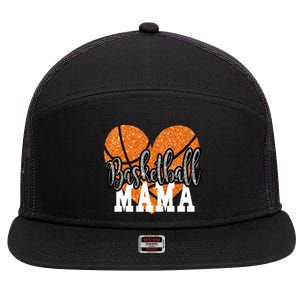 Basketball Mama Sports Mom Gift 7 Panel Mesh Trucker Snapback Hat