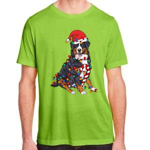 Bernese Mountain Santa Christmas Lights Dog Lover Pajama  Adult ChromaSoft Performance T-Shirt