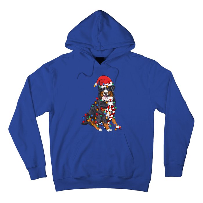 Bernese Mountain Santa Christmas Lights Dog Lover Pajama  Hoodie