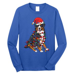 Bernese Mountain Santa Christmas Lights Dog Lover Pajama  Long Sleeve Shirt