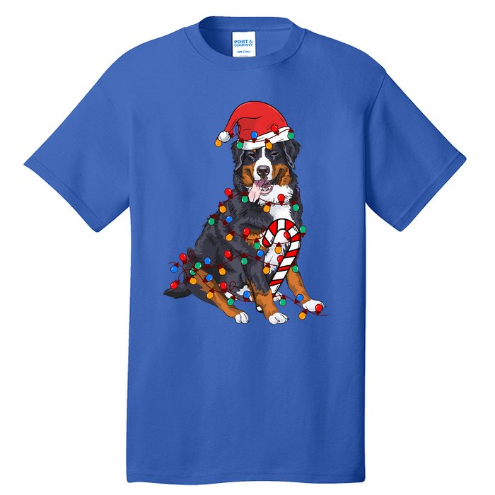 Bernese Mountain Santa Christmas Lights Dog Lover Pajama  Tall T-Shirt