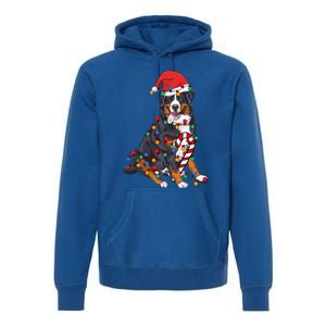 Bernese Mountain Santa Christmas Lights Dog Lover Pajama  Premium Hoodie