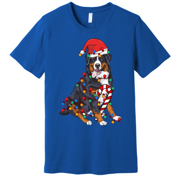 Bernese Mountain Santa Christmas Lights Dog Lover Pajama  Premium T-Shirt