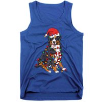 Bernese Mountain Santa Christmas Lights Dog Lover Pajama  Tank Top