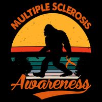 Bigfoot Multiple Sclerosis Awareness Vintage Orange Ribbon Multiple Scleros Hoodie