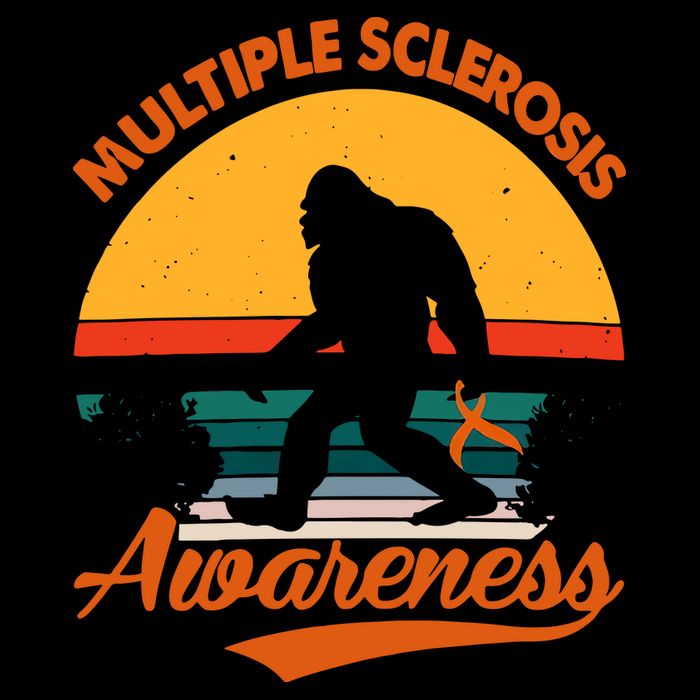 Bigfoot Multiple Sclerosis Awareness Vintage Orange Ribbon Multiple Scleros Hoodie