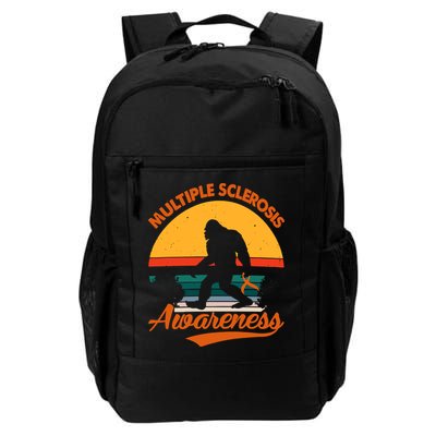 Bigfoot Multiple Sclerosis Awareness Vintage Orange Ribbon Multiple Scleros Backpack