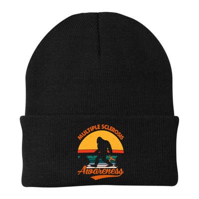 Bigfoot Multiple Sclerosis Awareness Vintage Orange Ribbon Multiple Scleros Beanie