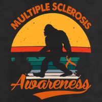 Bigfoot Multiple Sclerosis Awareness Vintage Orange Ribbon Multiple Scleros Golf Towel