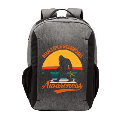 Bigfoot Multiple Sclerosis Awareness Vintage Orange Ribbon Multiple Scleros Vector Backpack