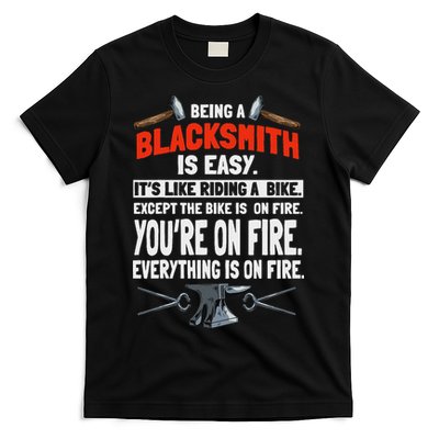 Blacksmith Metalworker Sl Workers Forge Metal Anvil Tools T-Shirt