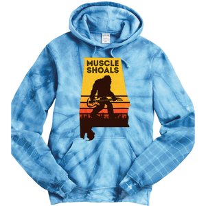 Bigfoot Muscle Shoals Alabama Retro Sasquatch Soul Music Tie Dye Hoodie