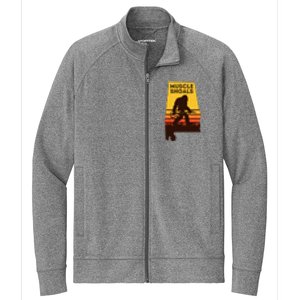 Bigfoot Muscle Shoals Alabama Retro Sasquatch Soul Music Stretch Full-Zip Cadet Jacket