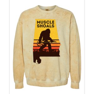 Bigfoot Muscle Shoals Alabama Retro Sasquatch Soul Music Colorblast Crewneck Sweatshirt