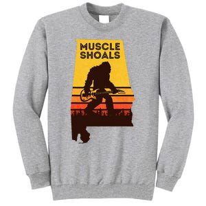 Bigfoot Muscle Shoals Alabama Retro Sasquatch Soul Music Tall Sweatshirt