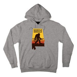 Bigfoot Muscle Shoals Alabama Retro Sasquatch Soul Music Tall Hoodie