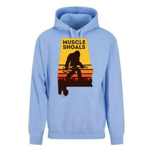 Bigfoot Muscle Shoals Alabama Retro Sasquatch Soul Music Unisex Surf Hoodie