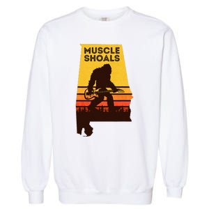 Bigfoot Muscle Shoals Alabama Retro Sasquatch Soul Music Garment-Dyed Sweatshirt