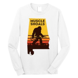 Bigfoot Muscle Shoals Alabama Retro Sasquatch Soul Music Long Sleeve Shirt