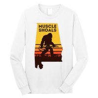 Bigfoot Muscle Shoals Alabama Retro Sasquatch Soul Music Long Sleeve Shirt