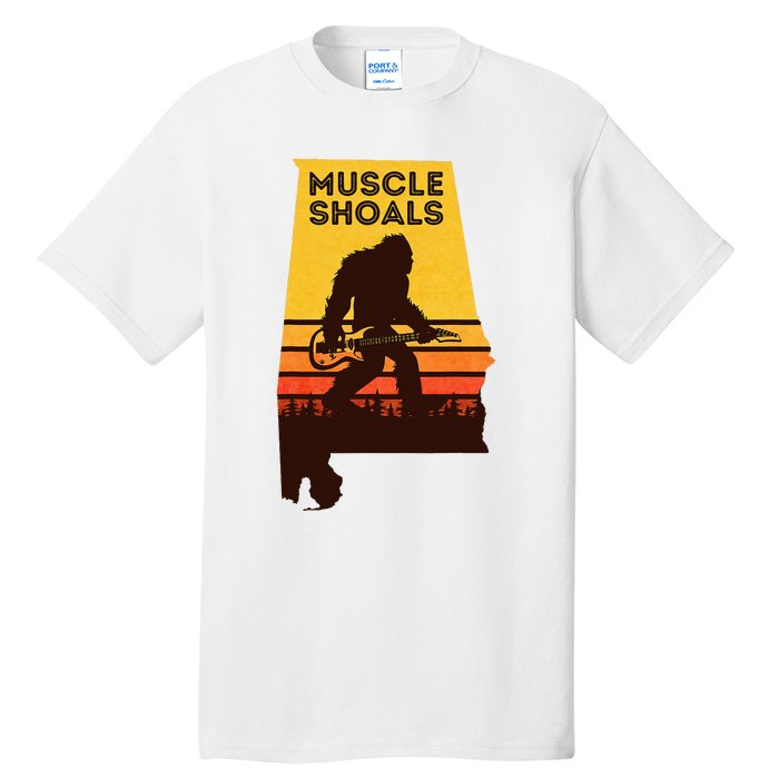 Bigfoot Muscle Shoals Alabama Retro Sasquatch Soul Music Tall T-Shirt