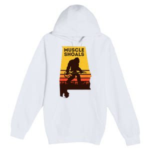 Bigfoot Muscle Shoals Alabama Retro Sasquatch Soul Music Premium Pullover Hoodie