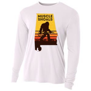 Bigfoot Muscle Shoals Alabama Retro Sasquatch Soul Music Cooling Performance Long Sleeve Crew