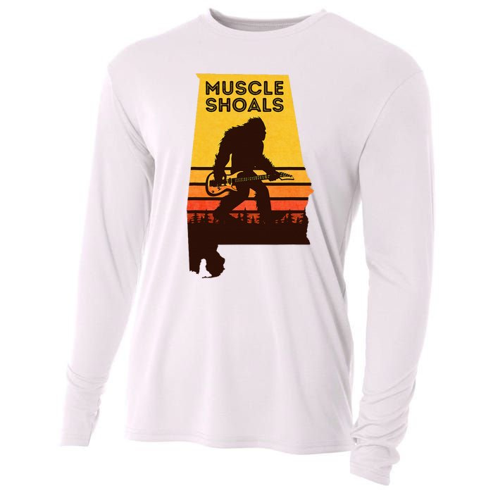 Bigfoot Muscle Shoals Alabama Retro Sasquatch Soul Music Cooling Performance Long Sleeve Crew