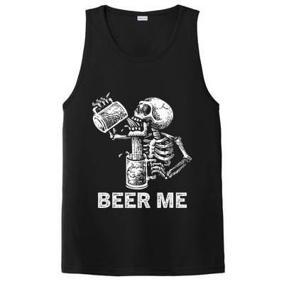 Beer Me Skeleton Scary Spooky Drinking  PosiCharge Competitor Tank