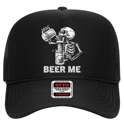 Beer Me Skeleton Scary Spooky Drinking  Trucker Hat