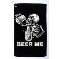 Beer Me Skeleton Scary Spooky Drinking  Golf Towel