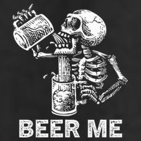 Beer Me Skeleton Scary Spooky Drinking  Golf Towel
