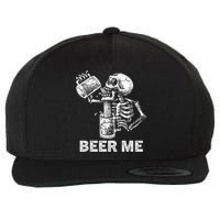Beer Me Skeleton Scary Spooky Drinking  Wool Snapback Cap