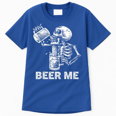 Beer Me Skeleton Scary Spooky Drinking  Tall T-Shirt