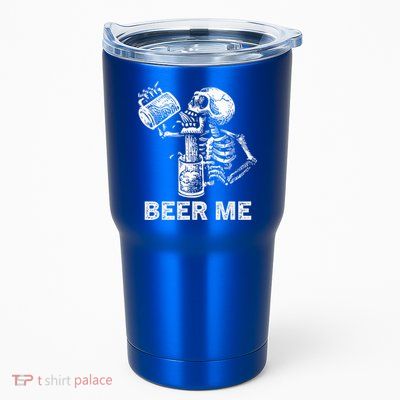Beer Me Skeleton Scary Spooky Drinking  Tumbler