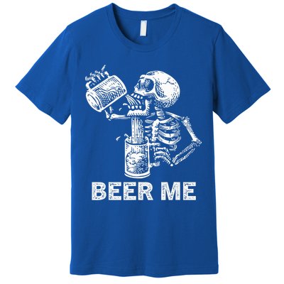 Beer Me Skeleton Scary Spooky Drinking  Premium T-Shirt