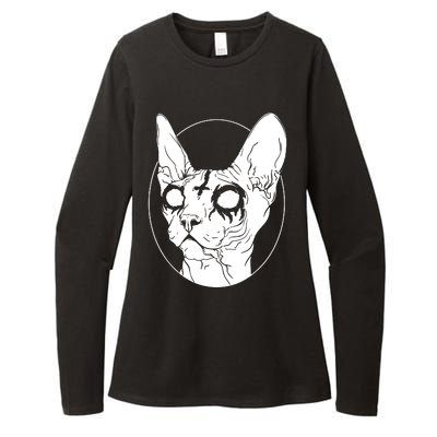 Black Metal Sphynx Cat I Goth And Death Metal Womens CVC Long Sleeve Shirt