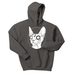 Black Metal Sphynx Cat I Goth And Death Metal Kids Hoodie