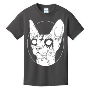 Black Metal Sphynx Cat I Goth And Death Metal Kids T-Shirt