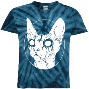 Black Metal Sphynx Cat I Goth And Death Metal Kids Tie-Dye T-Shirt